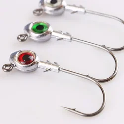 5Pcs/Lot Lead Head Hooks Big Eyes Fishhooks 5g/7g/10g/14g Fishing Hooks High Carbon Steel Barbed Hook Fishing Accessories