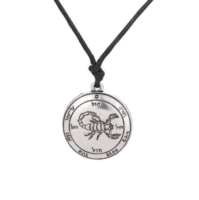 The Fifth Pentacle of Mars Key  Solomon Men Scorpion Amulet Pendant Necklace 2018 Ethnic Viking Jewelry