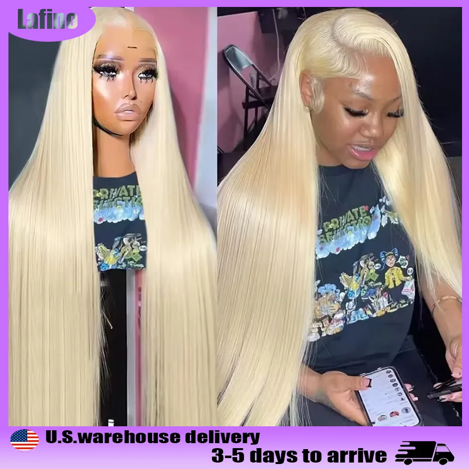 Lafino 200% Density 36 38 Inch 13x6 Hd Lace Frontal Wig Straight 13x4 Lace Front Wig Human Hair 613 Honey Blonde Wig Human Hair