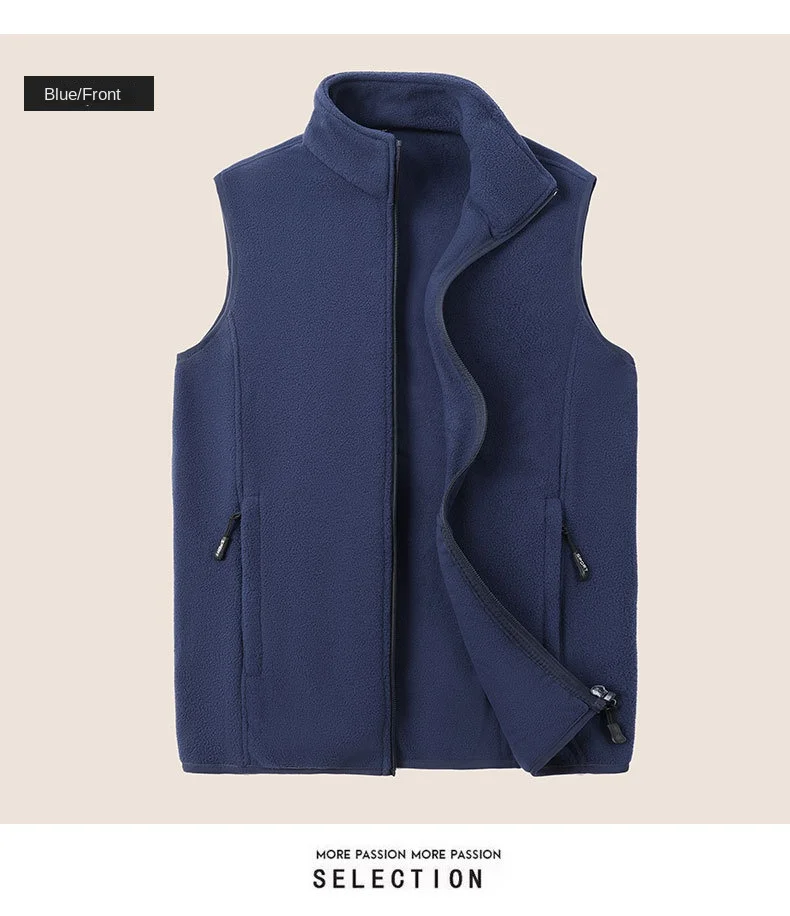 Herbst mode plus Größe männlich warme Weste Fleece Weste Herren Lamm Kaschmir warm ärmellosen Mantel Männer Marke Kleidung Winter weste – Detail 11
