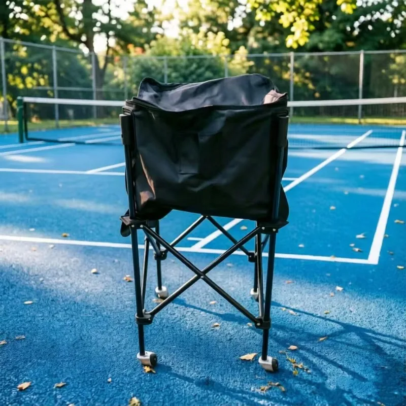 Foldable Tennis Cart Outdoor Camping Storage Basket Racket Holder Pickleball Training Outdoor Camping Storage Rack and Basket