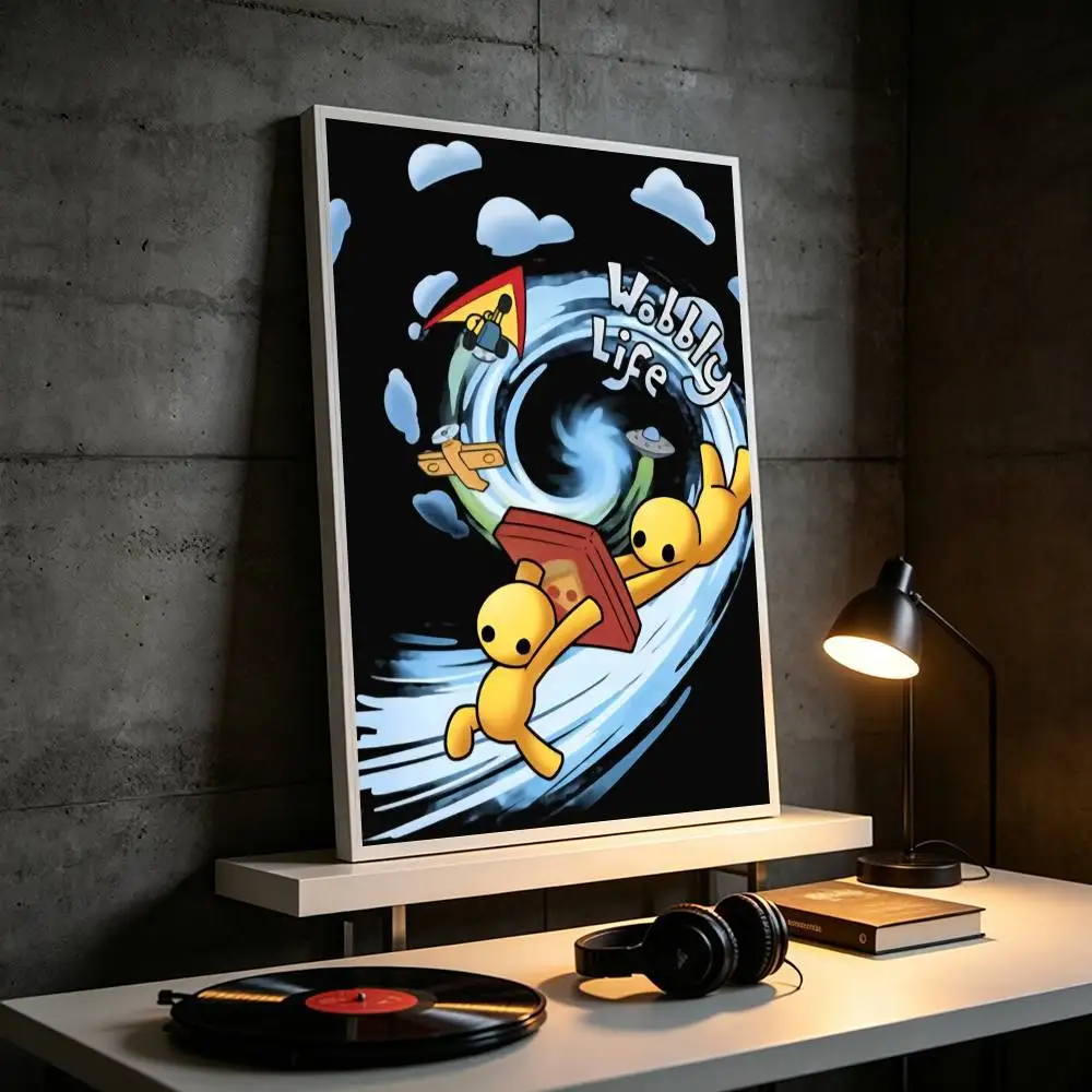 Game W-Wobbly L-Life  Poster Waterproof Wall Art Sticker For Bar Living Room Vintage Decor High Quality Print Gift