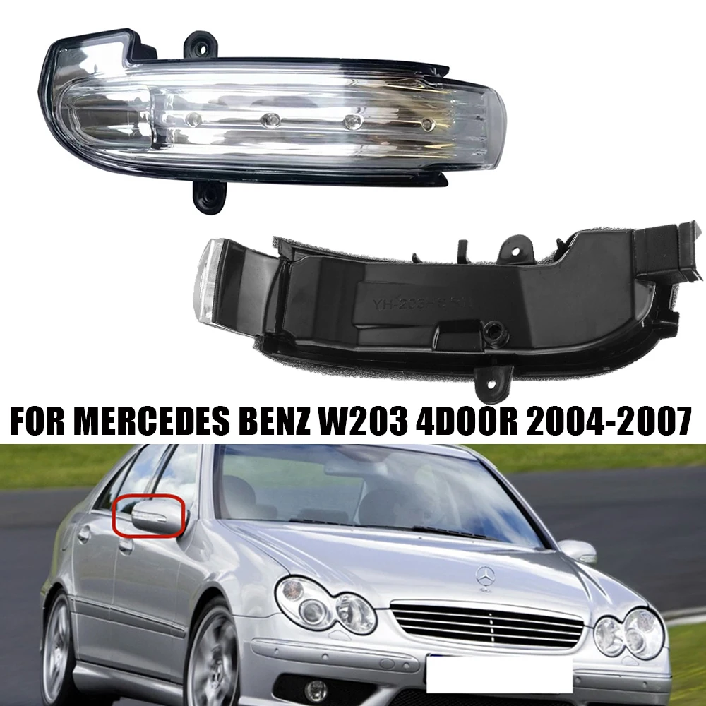 

2PCS LED Rearview Mirror Turn Signal Light for Mercedes-Benz W203 4 Door 2004-2007 Side Mirror Lamp Indicator Door Wing Mirror