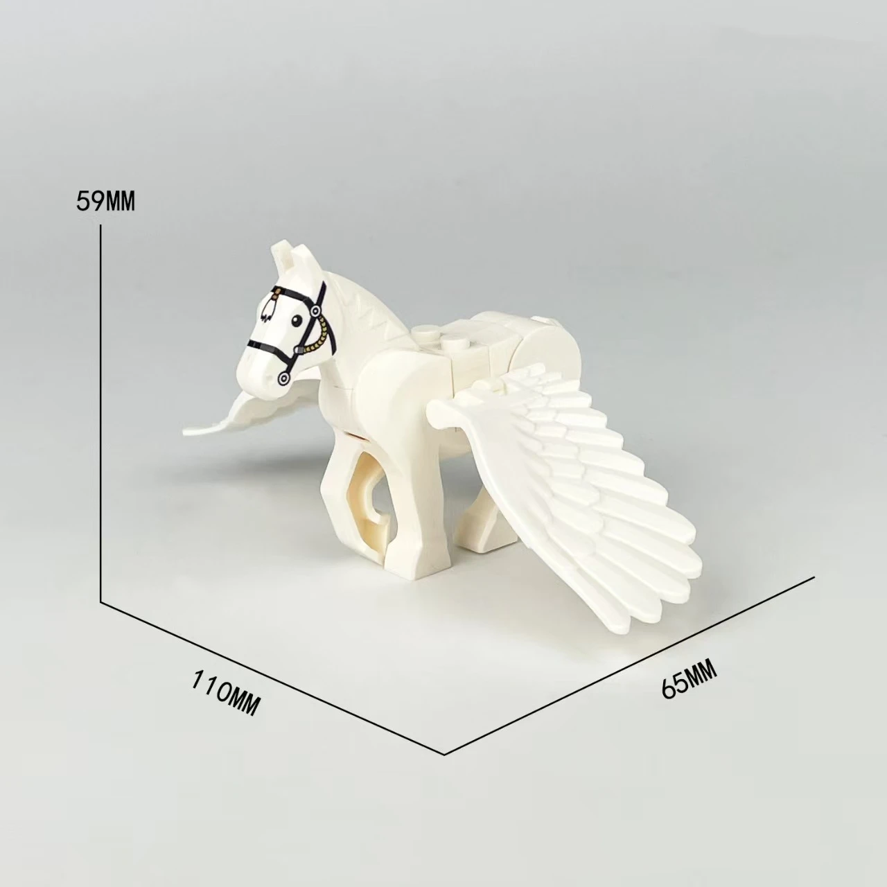 2Pcs/Set Magic Scene Blacks White Warhorse Horse Pegasus Winas Building Parts Model Sets Bricks for Children Kids Kits