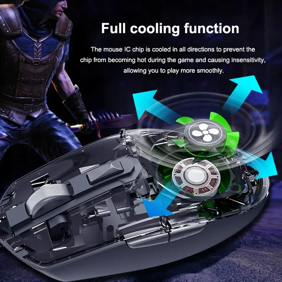 G25 Profession Wired Gaming Cooling Mouse RGB Light 6 Buttons ​Optical Computer Mute Mice Gamer with Cooling Fan For PC Laptop