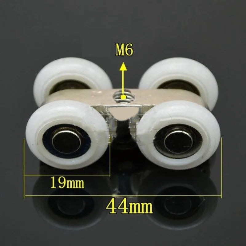 10PCS/LOT Small Width21.5mm Shower glass Room sliding door fitting hanging pulley wheel hanging four roller wheel pulley