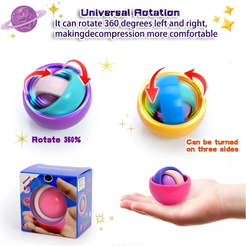 Fidget Toys Spinner Gyro Ball Infinite Flip Decompression Toy ADHD Autism Stress Relief Toy for Kids Adults Party Favor Gift