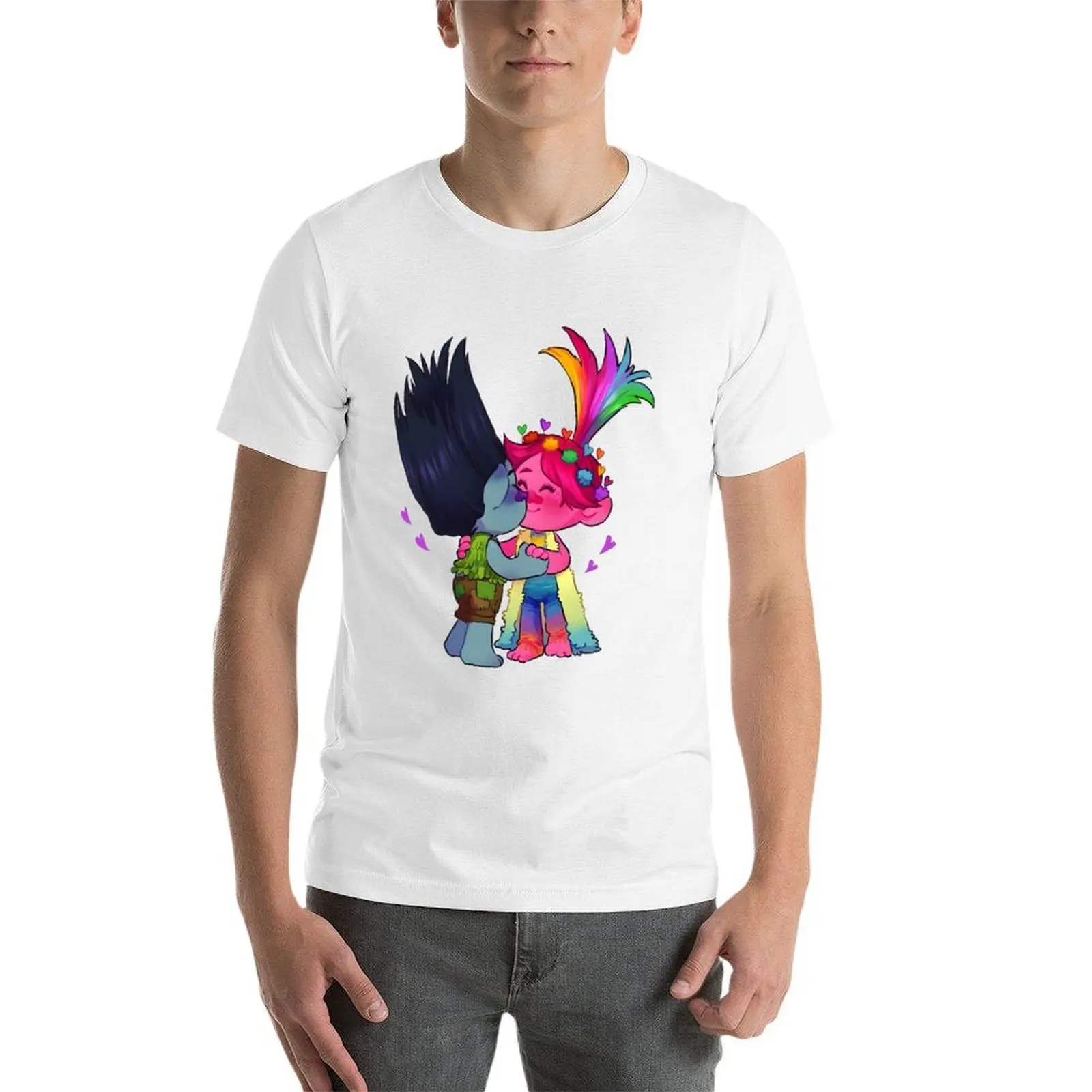 Trolls world tour kiss T-Shirt Basic Breathable Solid Color T-Shirt view 3