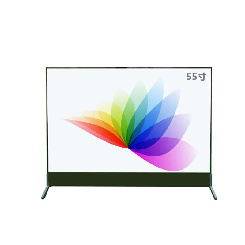 شاشة شفافة مزدوجة الجوانب مخصصة عالية الوضوح شاشة زجاجية كاملة الألوان على الوجهين شاشة LED مخصصة