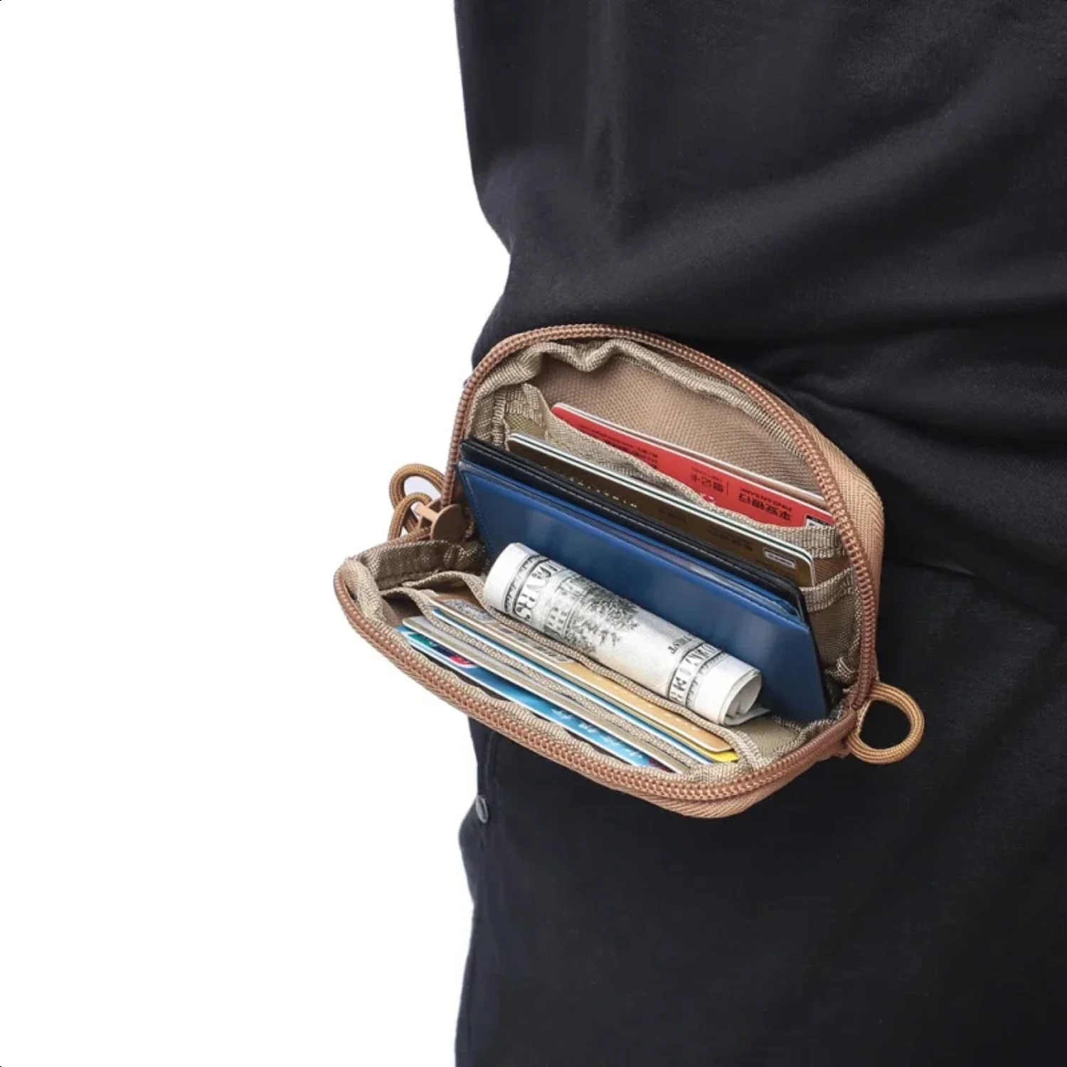 Tactical Key Bag Change Purse Wallet Travel Kit Coin Purse With Card Pack Zippers Waist Bag