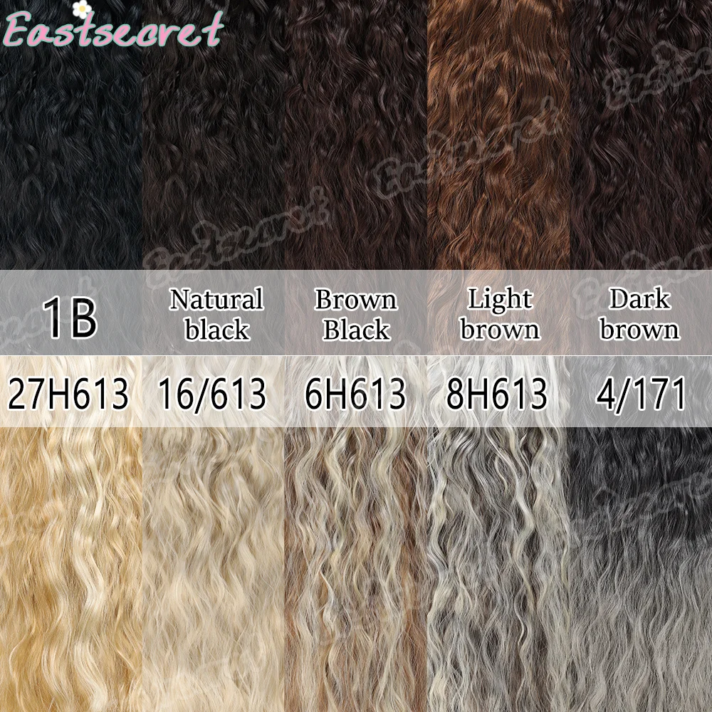 وصلات شعر صناعية 16 مشبك في 6 قطعة مجموعة مجعدة 24 بوصة مشبك طويل على قطعة الشعر الذرة متموجة نمط للنساء الفتيات حفلة يومية #4