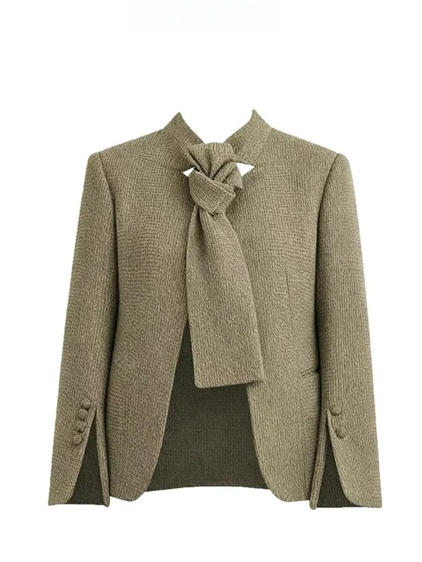 

Новинка! Дизайнерский женский костюм Ele Design Sensation: осенне-зимнее пальто без пуговиц, высокое качество, удлиненный рукав, стандартный размер.