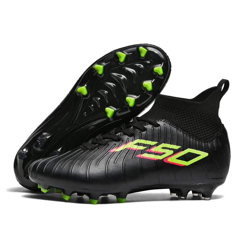 

Long Spikes Pro Mens Soccer Shoes Training Non-Slip Turf Soccer Cleats Youth TF/FG Football Sneakers Chuteira Campo 35-45