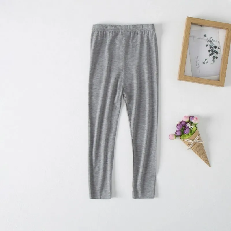 Spring Girls Leggings Modal Trousers Kids Pants Girls Pants Skinny Print Solid Color Children Leggings Trousers for 3-15 Years