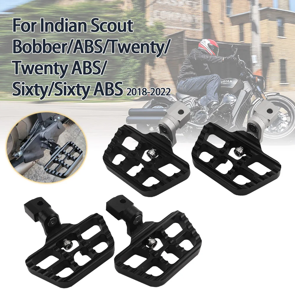 

Motorcycle Front Footrest Adjustable Wide Floorboards Rotatable Rider Footboard Foot Rest Pedal For Scout Bobber Sixty Twenty