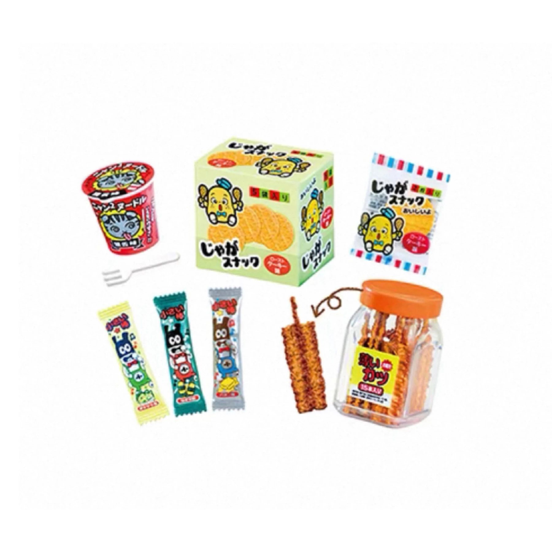 Re-ment Toko dim sum sudut jalan gaya lama asli, Satu set mainan bertema makanan dan model koleksi adegan figur lengkap