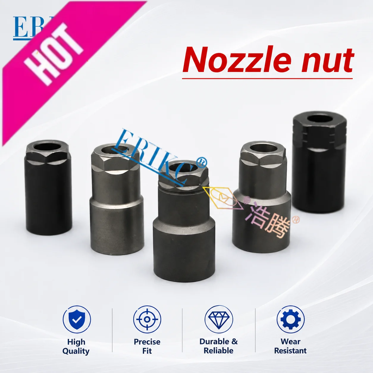 ERIKC F00VC14012 F00RJ00637 auto diesel injector accessory nozzle nut set nozzle cap F00RJ00215 F00VC14010 F00RJ00845 for Bosch