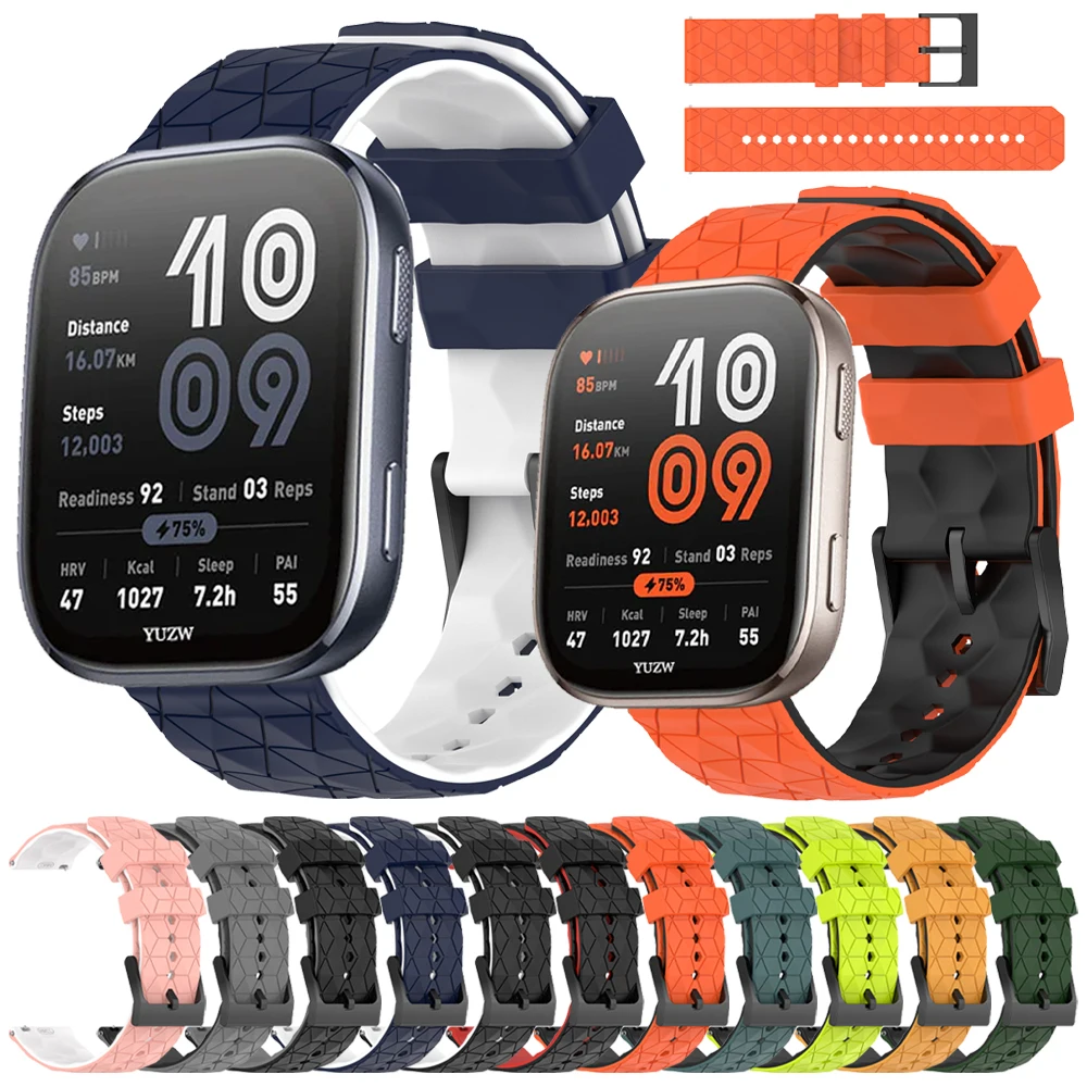 Bracelet de montre en Silicone, 22mm, motif de Football, pour AMAZFIT BIP 6 5 UNITY, Amazfit GTR 47mm GTR 4/3/3 Pro 2e BALANCE 2