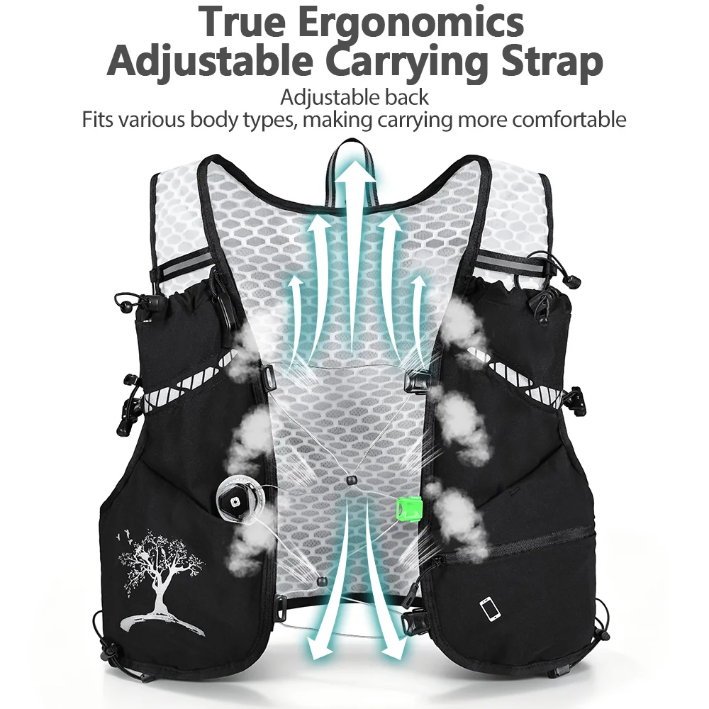 NEWBOLER 8L Outdoor Trail Running Backpack Ultralight Women Men Run Race Hydration Vest Marathon Bike Bag for Marathon Hiking view 5