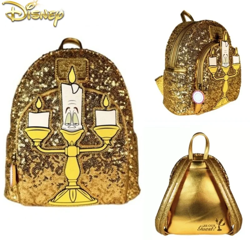 

Новый популярный мини-рюкзак Loungefly Disney Beauty And The Beast Lumiere с блестками, один размер, для подарков на день рождения