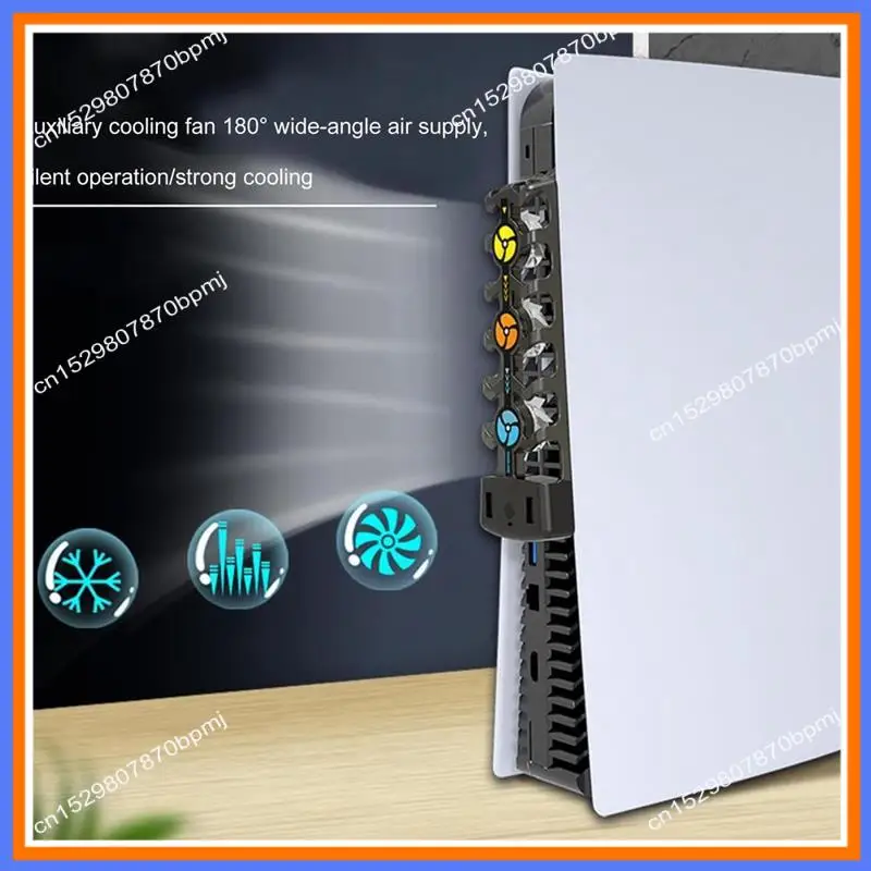 

Охлаждающий вентилятор BAAE для PS5, тихий RGB-подсветка, высокоэффективная система охлаждения, 3-скоростная игровая консоль, диск и цифровое издание