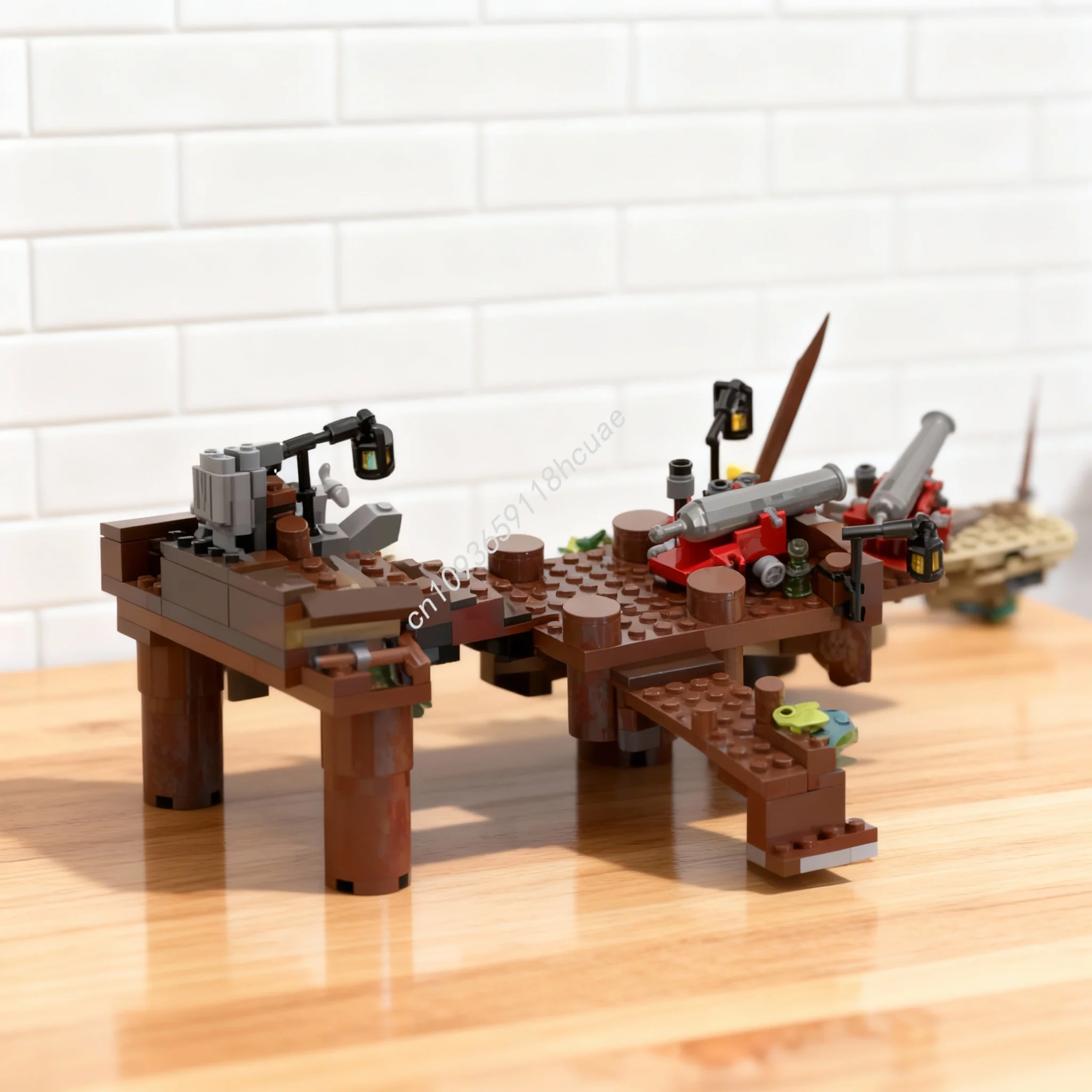 

878pcs MOC Pirate Island Cabin Icons Model Building Blocks Assemble Christmas Gifts Architecture Toy DIY Creative Education