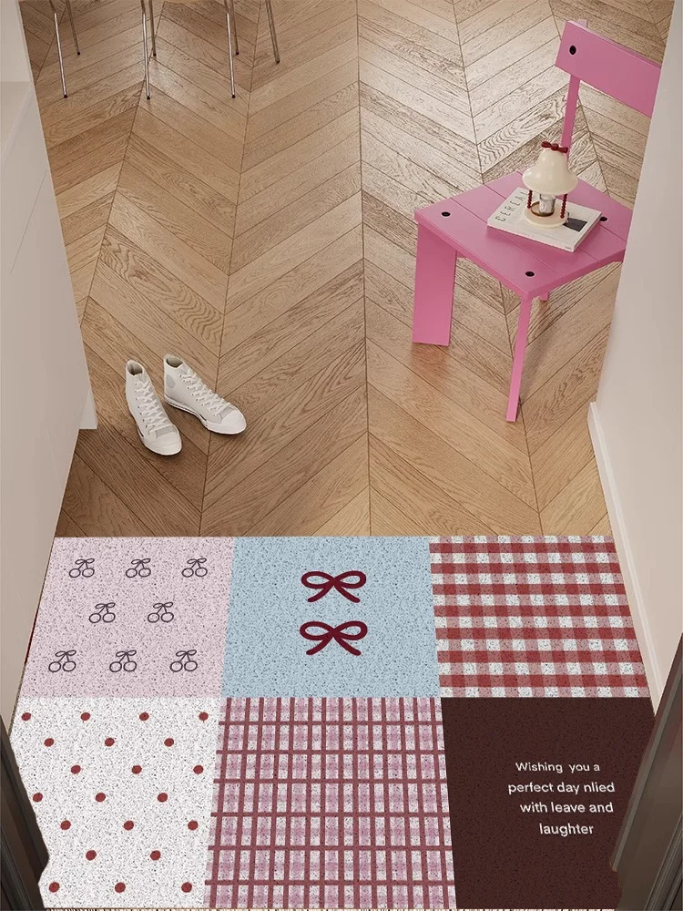 Korean Style Creative Cartoon Entrance Mat Anti-Slip Door Mat Easy to Clean Entrance Hall Door outside Carpet Rectangular Shape