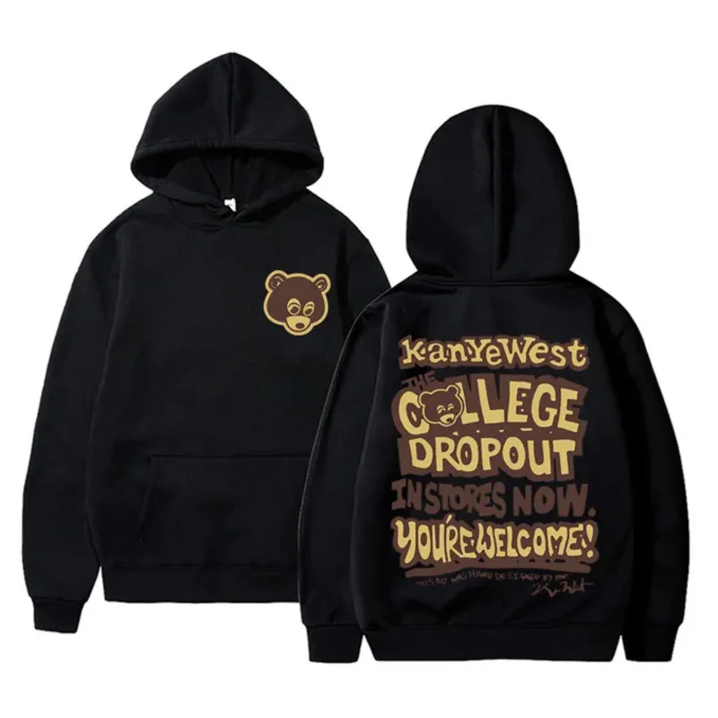 Rapper Kanye West The College Dropout Instores Now Yourewelcome Hoodie Men's Hip Hop Vintage Hoodies Male Oversized Sweatshirts