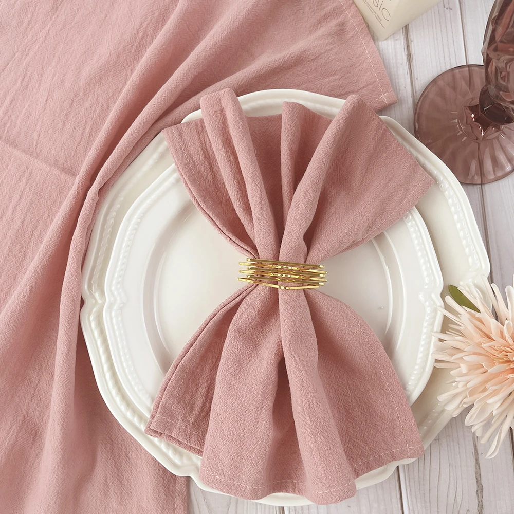 10pcs Cotton Cloth Napkins 30x45cm Dusty Pink Fabric Serviette Kitchen Tea Table Towels for Home Wedding Decoration Christmas