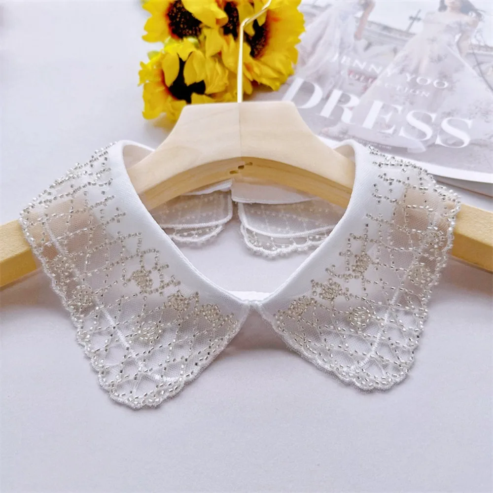 Fashion Embroidered Bead Collar Women\'s Lace Collar Clothing Accessory Lace Up Shawl Cloak Fake False Collars Collar Insignia