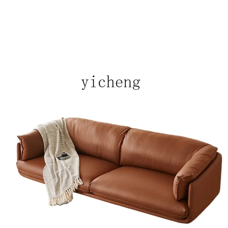 Leather Sofa Retro First Layer Cowhide Ecological Technology Leather Small Apartment Living Room Double Sofa