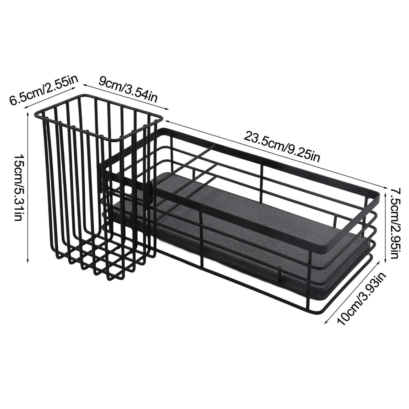 Countertop Organization 23.5x10x13.5cm 9.25x3.93x5.31inch Sink Holder Compact Countertop Sponge Organizer Efficient Organization