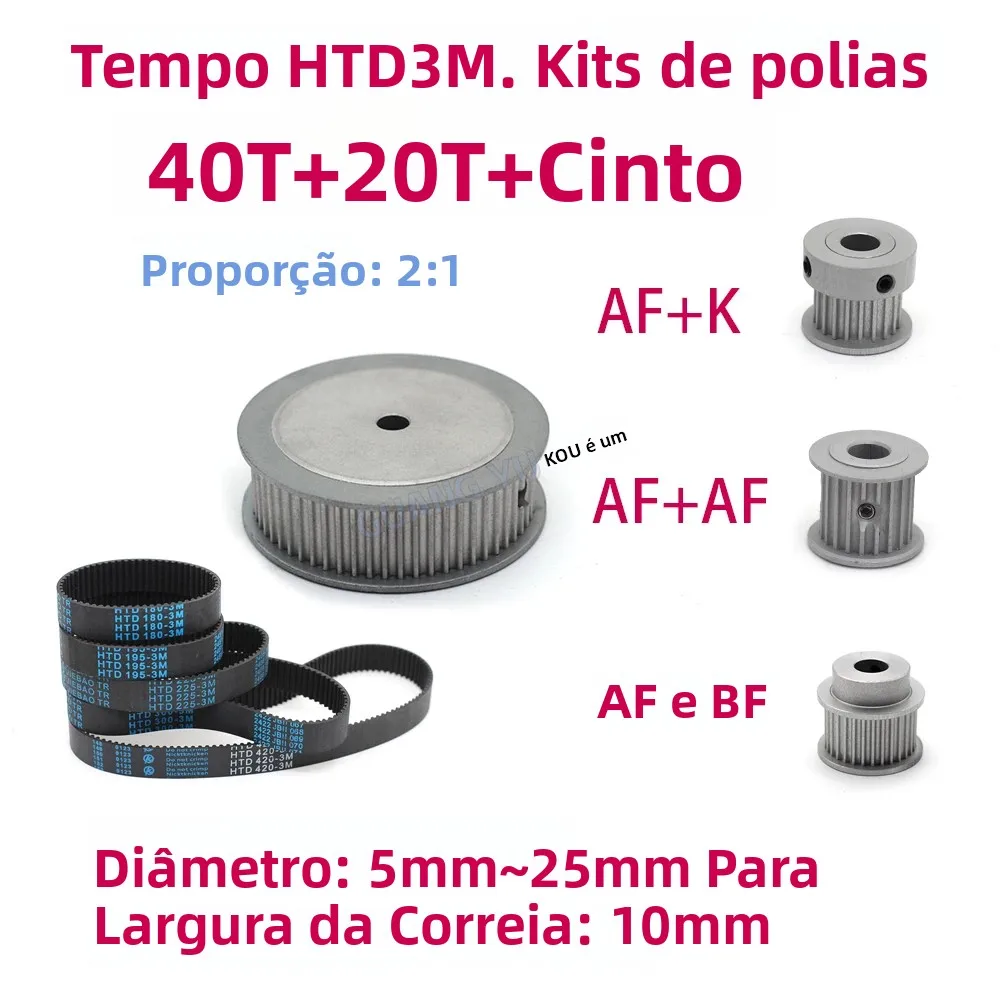 kits-de-polias-sincronizadoras-htd3m-40-dentes-20-dentes-relacao-de-reducao-1-2-largura-10mm-correia-sincronizadora-opcional-combinacao-de-kits-htd3m-40t-20t