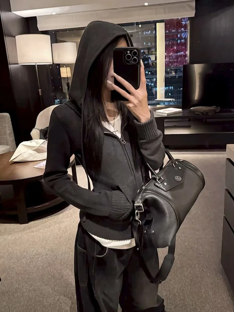 Ay Capuchon Rits Gebreid Open Vest Dames Herfst Winter Luie High-End Trui Jaet Innerlijke Slijtage Top Quali Faion