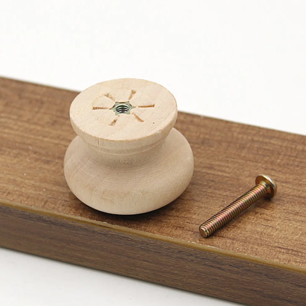 

15Pcs Circular Beech Cabinet Knob Wood Drawer Pull Handle Stylish Durable Hardware for Furniture Wardrobe Size 3