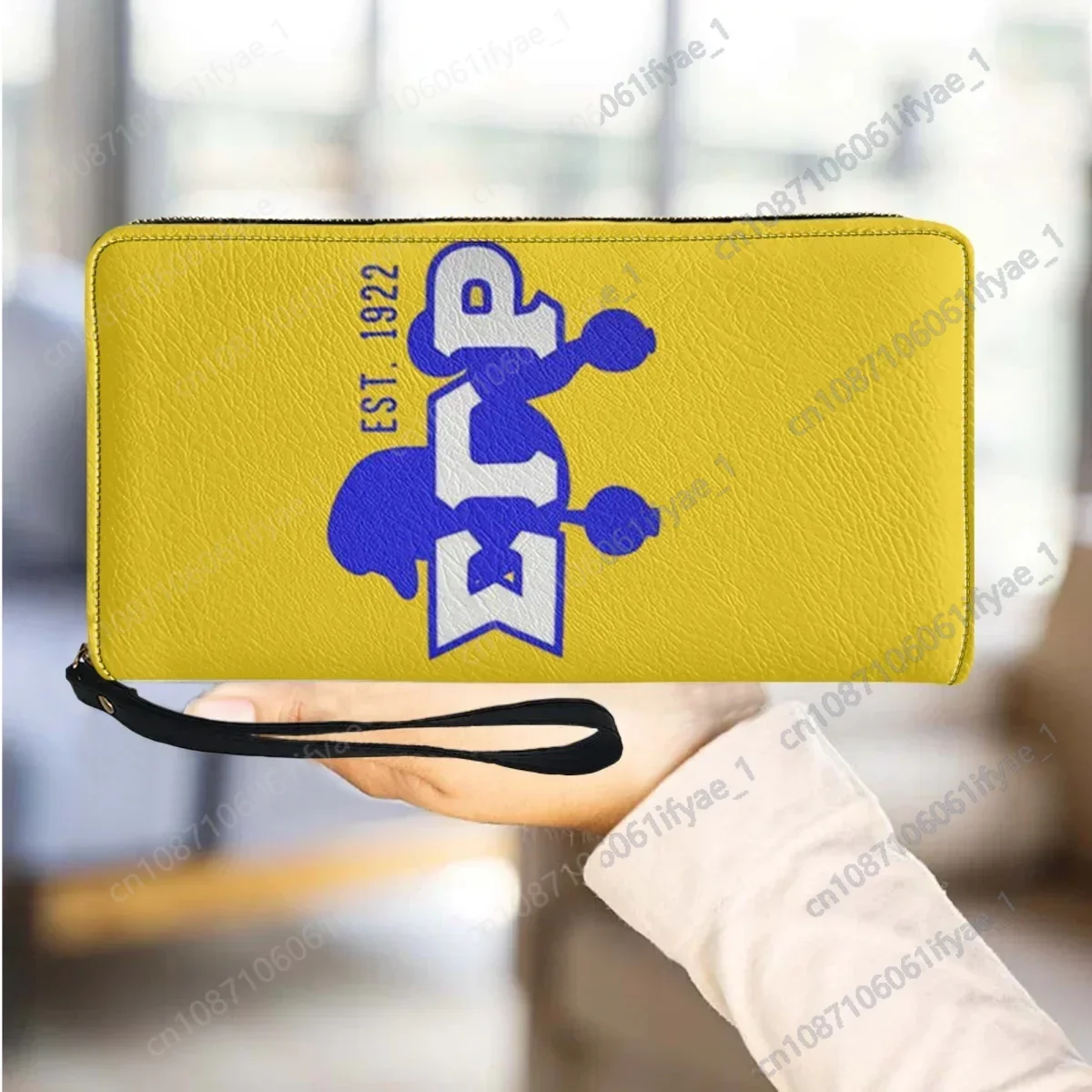 Cute Poodle Design Clutch Wallet Sigma Gamma Rho Print Long Wallet Ladies Card Holder Pu Leather Coin Purse Female Portefeuille