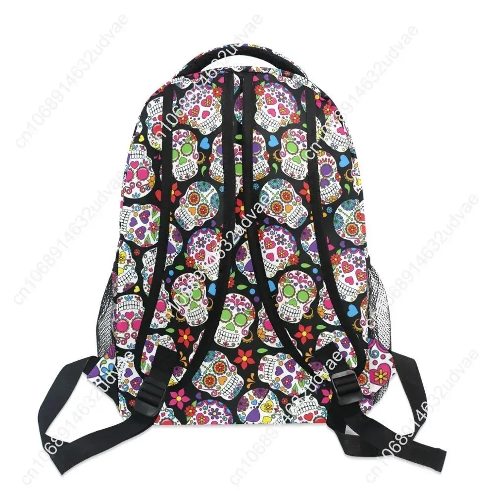 Mochila de poliéster con calavera para hombre, bolso para ordenador portátil, para estudiantes universitarios, de secundaria, a la moda, 2022