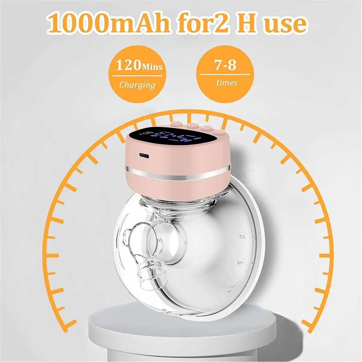 11·11COUPON Hands-Free Wearable Electric Breast Pump, 5 Modes, 15 Gears, LCD Display, Portable Single Piece