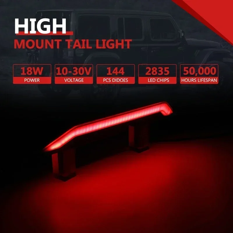 1 Paar Auto LED High Mount Bremslicht für Jeep Wrangler JK 2015-2017/JL 2014-2016