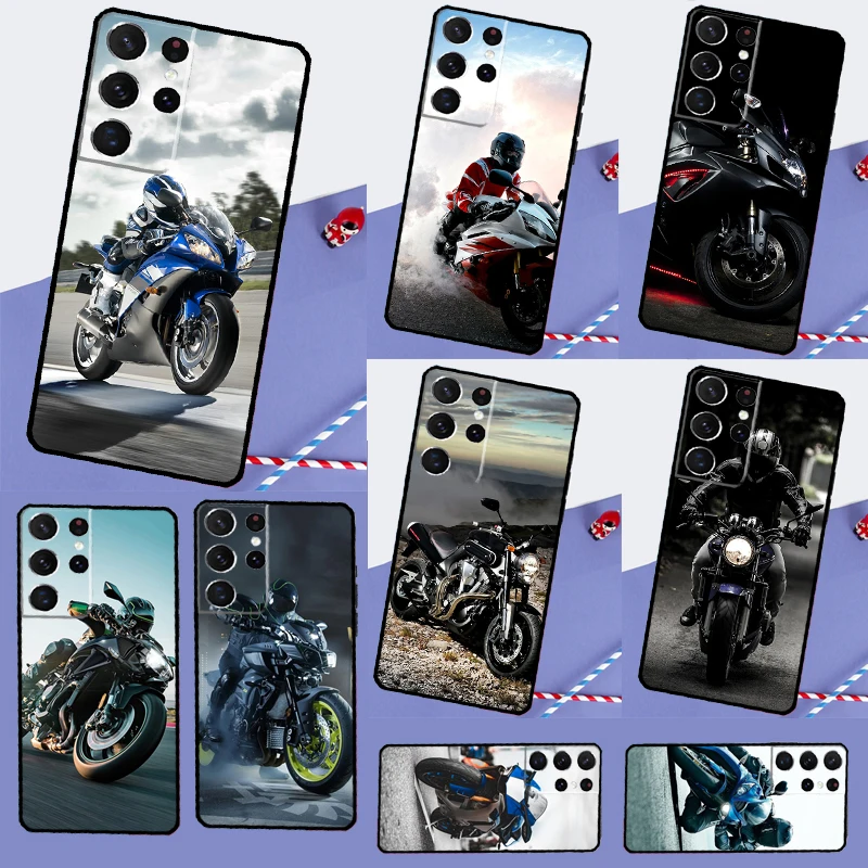 Custodia Per Telefono Moto Per Samsung Galaxy S24 Ultra S9 S10 S20 S21 S22 S23 S25 Plus S24 Fe Cover Posteriore