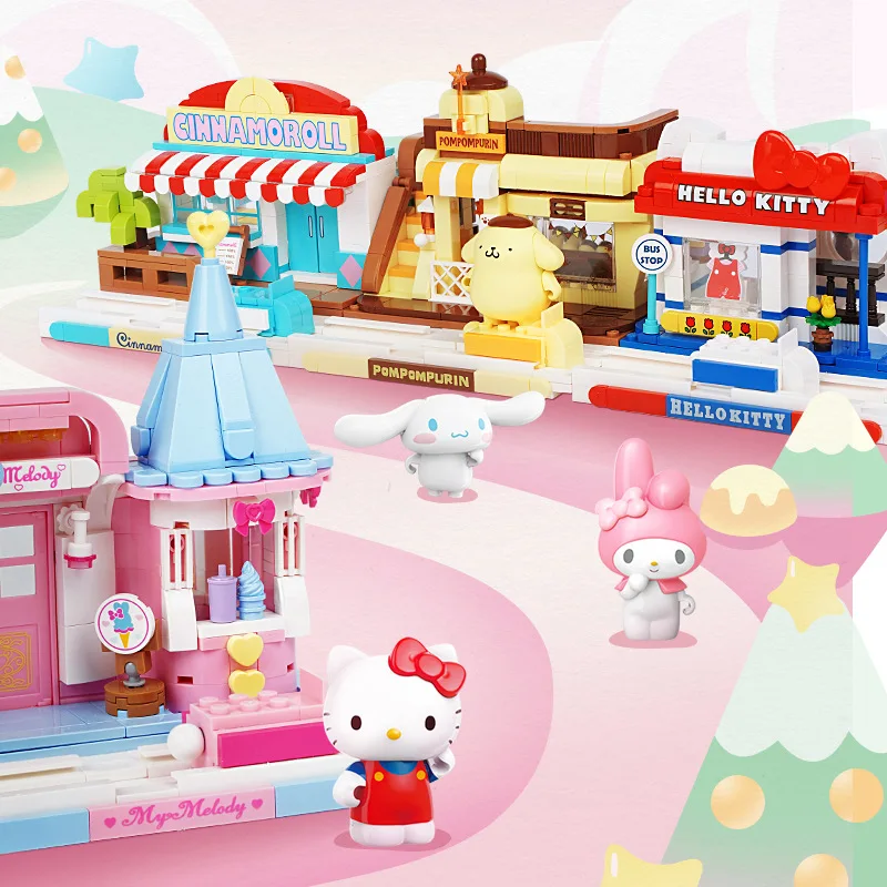 

Keeppley собранная игрушка, строительные блоки, Hellokitty Kuromi Cinnamoroll, модель My Melody, кирпичи, игрушечный орнамент, детский рождественский подарок