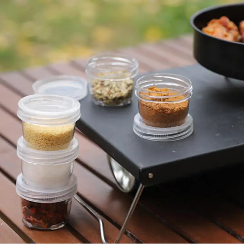 1set Camping Spice Kit Portable Travel Spice Container Bag With3 Clear Seasoning Bottles Travel Spice Holder Condiment Container