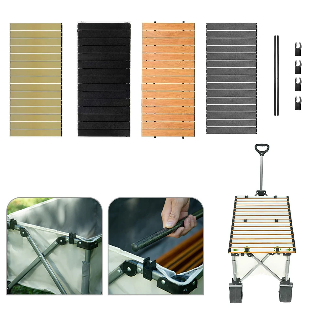 Camping-Klappwagen-Tischplatte 55x120cm Schwarz Gelb Grün Grau für Outdoor-Gartenwagen Trolley-Aufsatzplatte Möbel – Detail 2