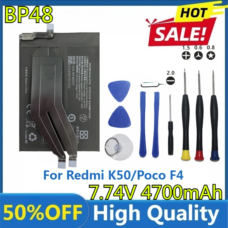

New High Quality BP48 High Quality Replaceable Battery BP48 for Redmi K50/Poco F4 GT/Redmi K50 Gaming Battery +Tools