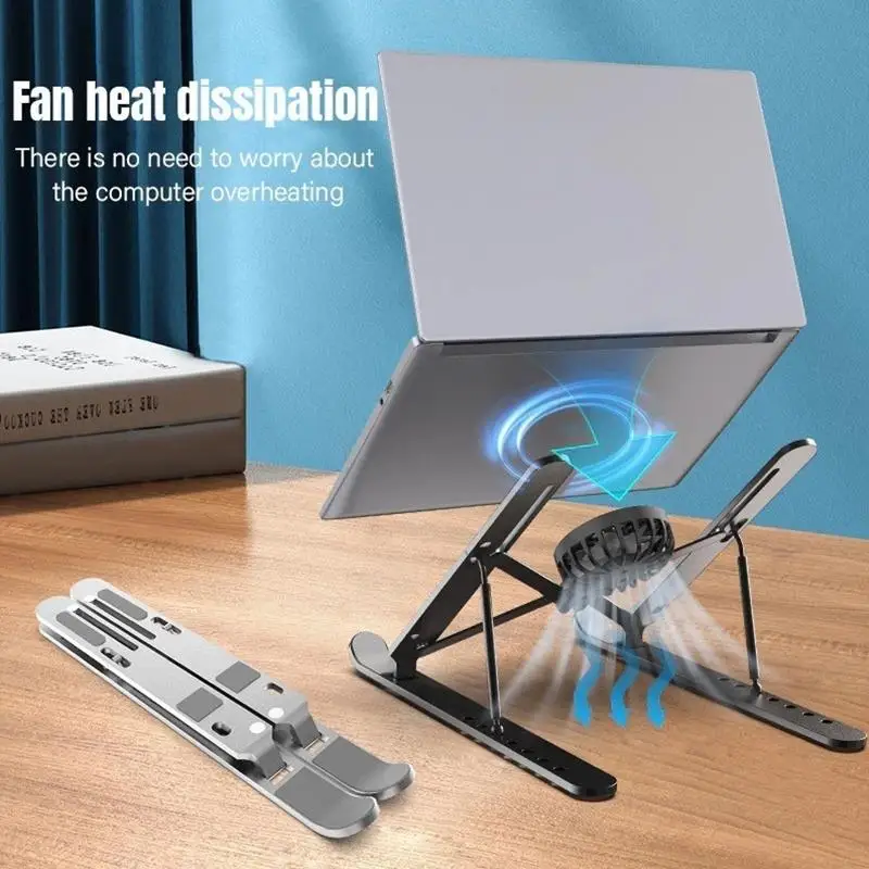 Tablet Stand Portable Aluminum Alloy Laptop Holder Foldable Anti-Scratch Notebook Riser for Business Travel Daily Use
