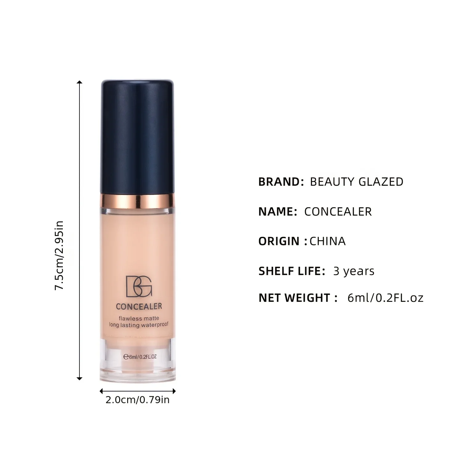 Mini Matte Concealer Full Coverage Liquid Foundation Long-Lasting Waterproof Suitable for All Skin Types Multi-Tone Coverage