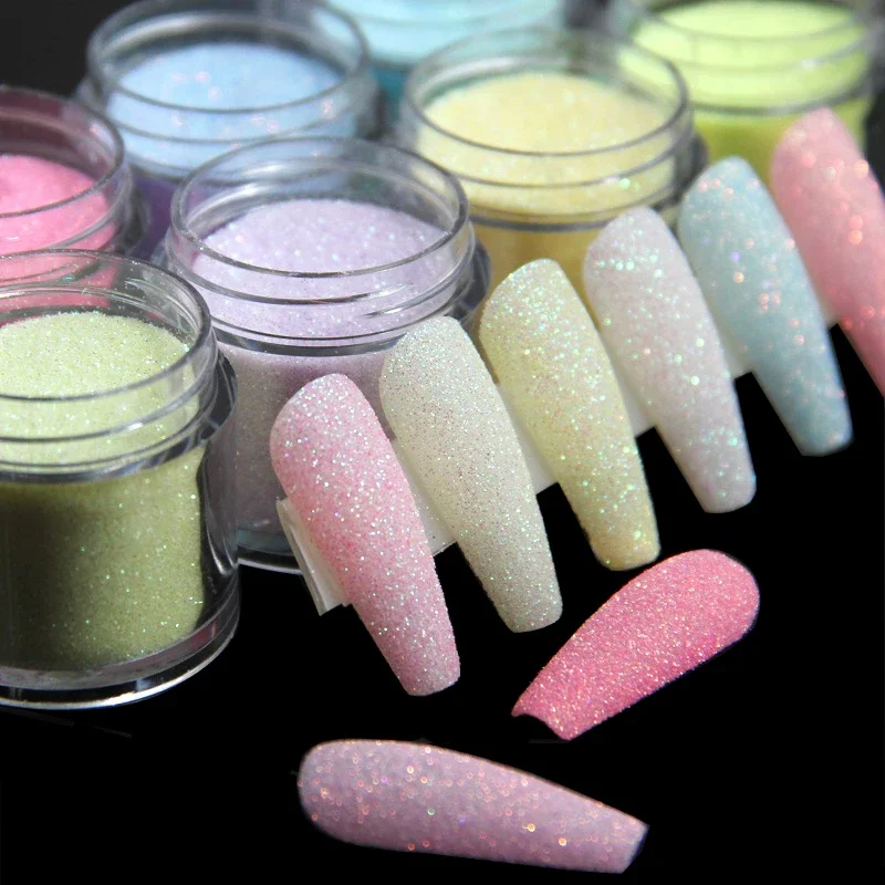 3.5g Iridescente Açúcar Nail Glitter Colorido Candy Coat Pigmento Em Pó Para Manicure Açúcar Efeito Brilhante Poeira Nail Art Decorações