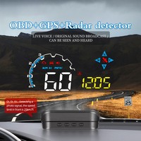 Car HUD Auto OBD2+GPS Head-up Display GPS Digital Speedometer On-board Computer Overspeed Alarm Accessories 100km Acceleration