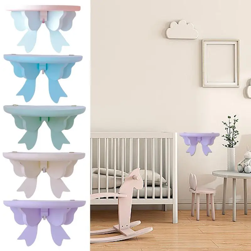 

Butterfly-knot style wall decoration storage shelf Bow Floating Shelf DIY living room Kids Room Bathroom toy display shelf