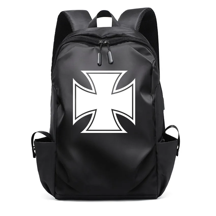

Waterproof Business Laptops Backpack Men Laptop School Bagpacks for Women's Iron Cross Germany Pattern Printed Rucksack